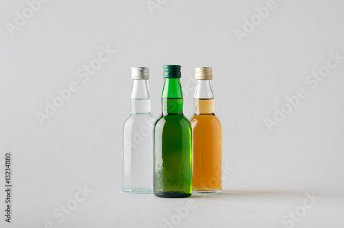 Miniature Spirits/Liquour Bottle Mock-Up - Three Bottles