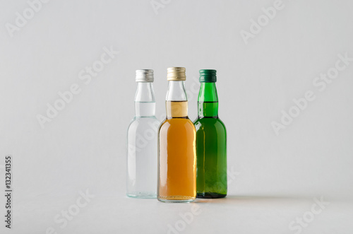 Miniature Spirits/Liquour Bottle Mock-Up - Three Bottles