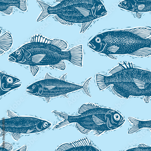 Freshwater fish endless pat...