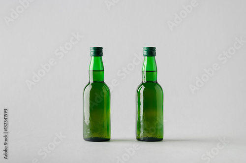 Miniature Spirits Liquour Bottle Mock-Up - Two Bottles