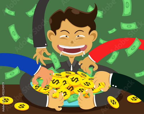 businessman with corruption and money