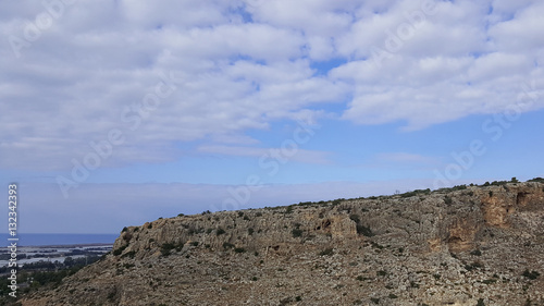 Sky and rocks scenery, Mediterranean nature landscape, Carmel national park
