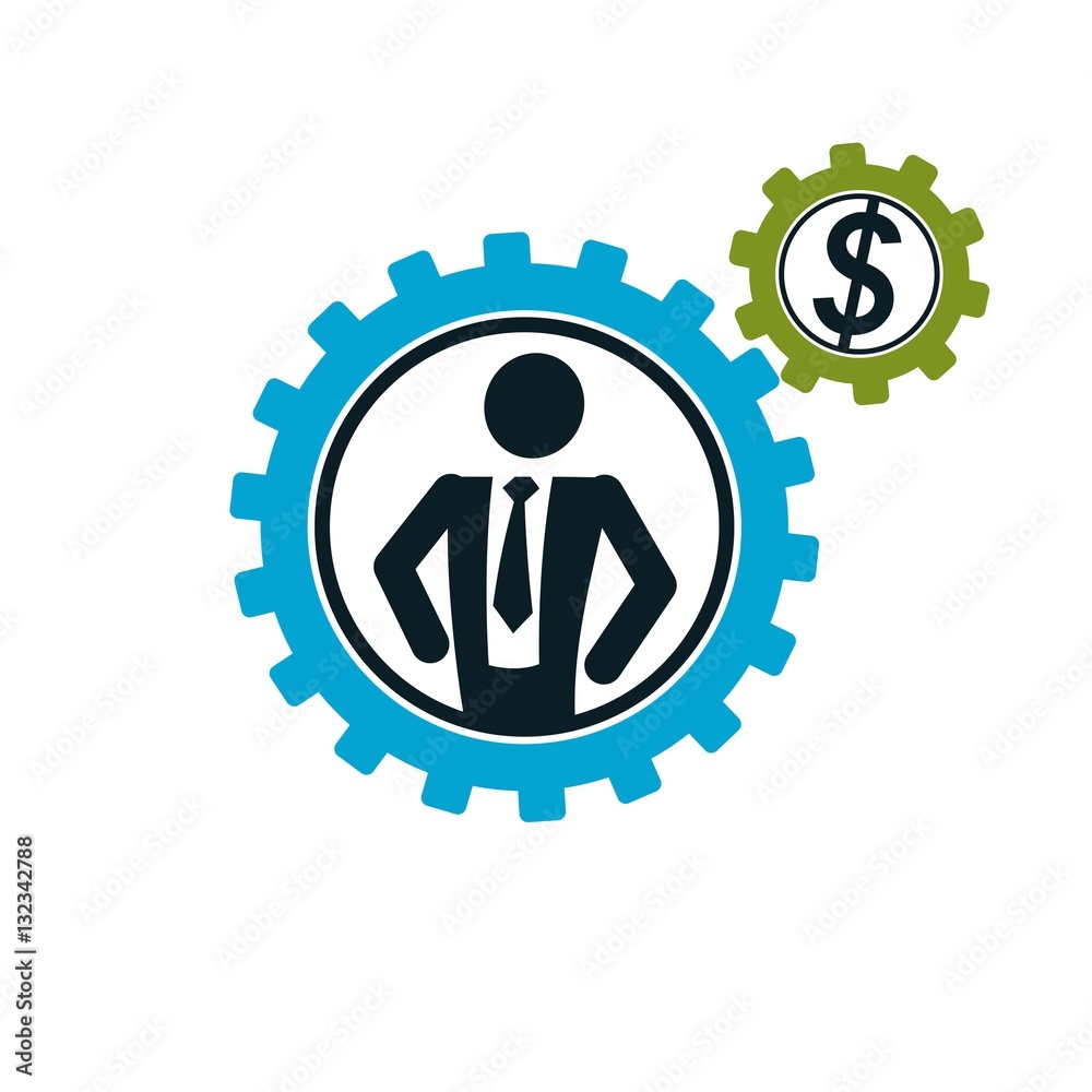 Successful Businessman creative logo, vector conceptual symbol i Successful Businessman creative logo, vector conceptual symbol i