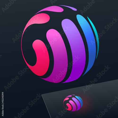 Vector colorful sign. Logo for Business, Technology and Corporation.
