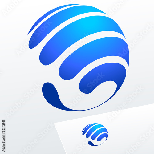 Abstract vector blue logotype for Business, Technology, Corporation.
