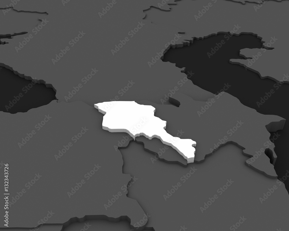 Fototapeta premium armenia map 3D illustration