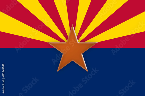 US State Background: 3d illustration of Arizona Flag