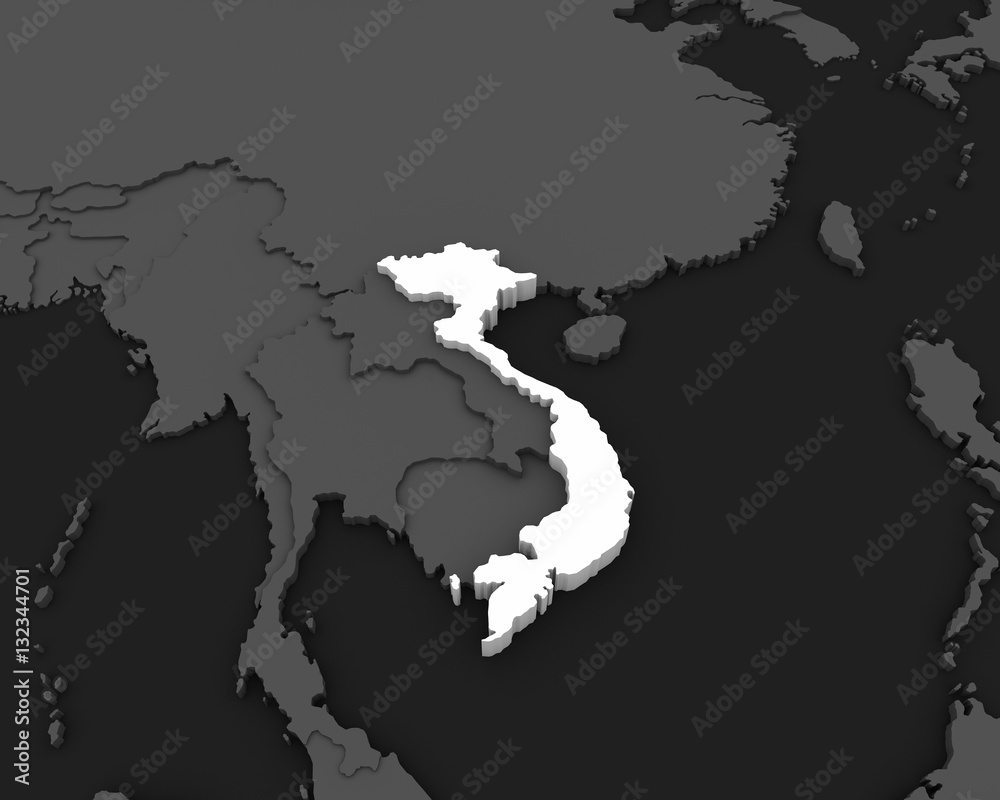 Fototapeta premium vietnam map 3D rendering
