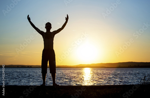 Vászonkép Healthy, happy young man - positive emotions, joy concept
