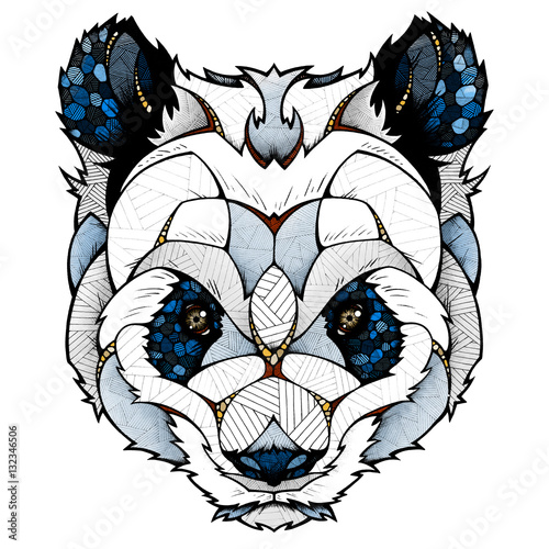 Panda head, illustration  (ID: 132346506)
