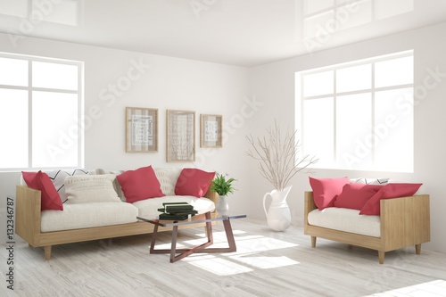 Modern interior design with sofa