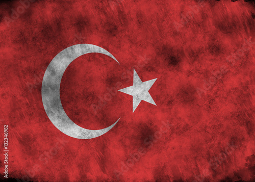 Grunge Turkey flag.