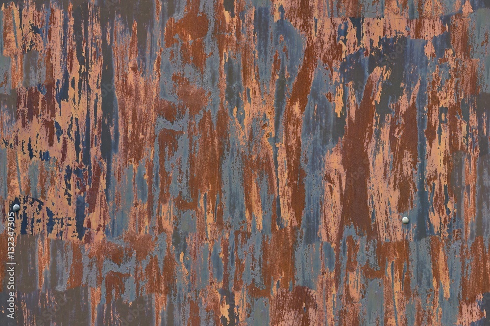 seamless texture of metal garage wall rusted