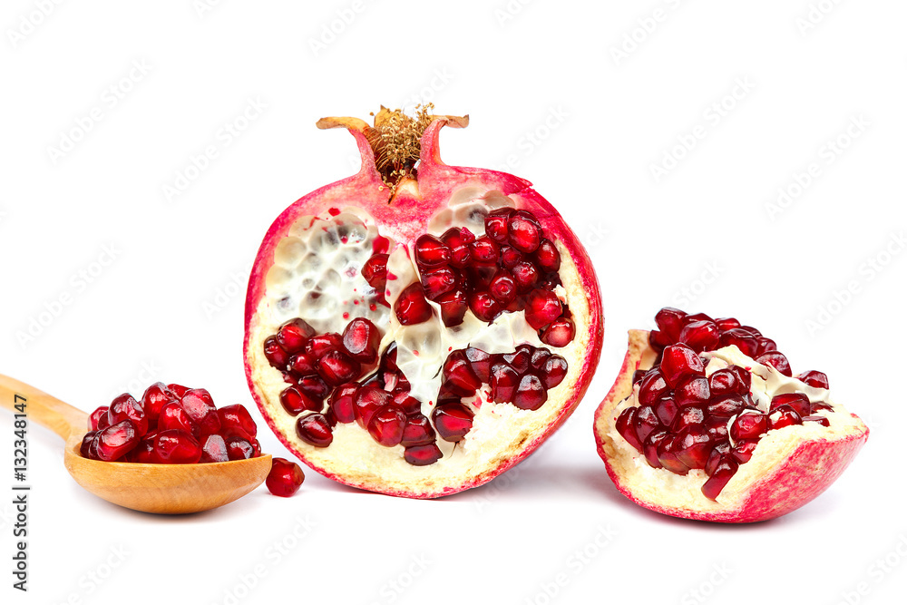 Pomegranate fruit isolated on a white background Pomegranate fruit isolated on a white background