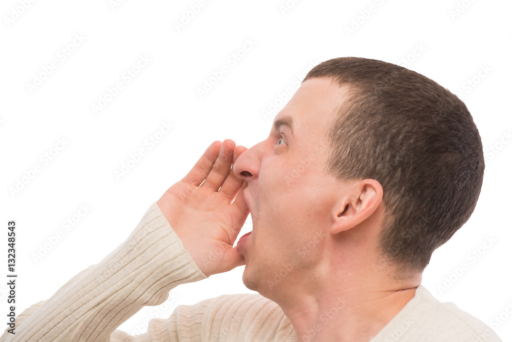 portrait of an evil man shouting isolated on white background portrait of an evil man shouting isolated on white background