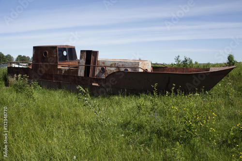 Abandoned rusty ship