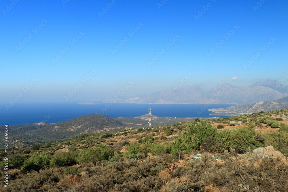 VIEW ON THE BAY OF MIRABELLO NEAR AGIOS NIKOLAOS, CRETE GREECE

