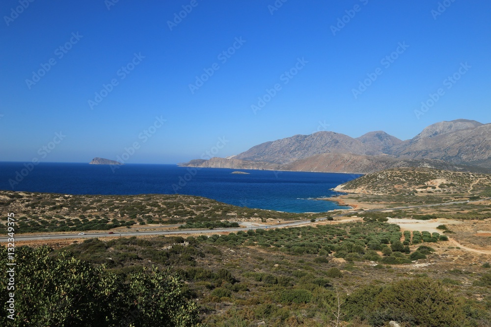 VIEW ON THE BAY OF MIRABELLO NEAR AGIOS NIKOLAOS, CRETE GREECE

