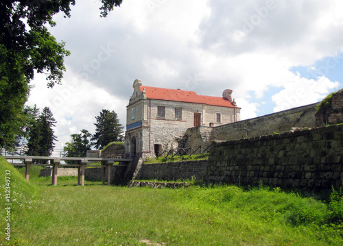 Entrance tower and bridge to medieval castle in Zbarazh