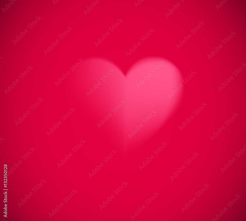 Pink heart smoke silhouette  in red background.