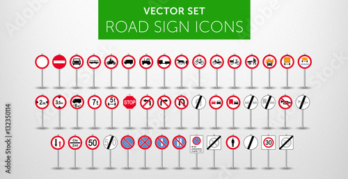 ROAD SIGNS | Znaki Drogowe Zakazu - vector icon PACK vol.3