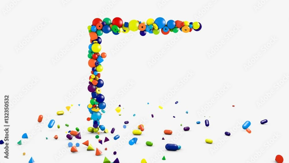 Motion graphics, animated square frame background on white, scattering and falling on floor geometric objects Motion graphics, animated square frame background on white, scattering and falling on floor geometric objects