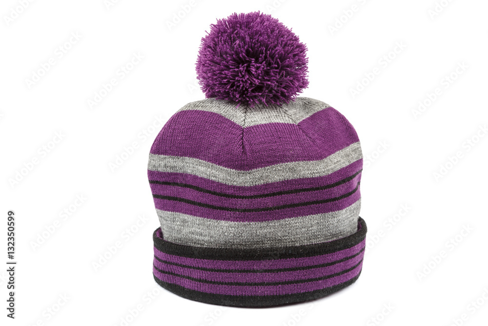 Fototapeta premium Winter hat isolated on a white background.