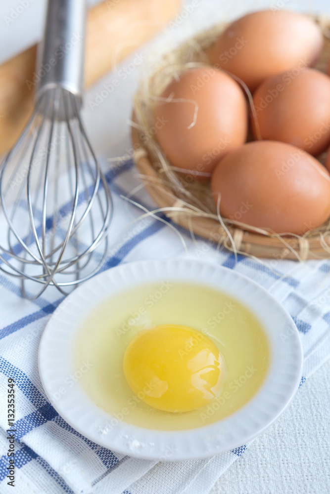 Eggs and flour ingredients like baking, culinary background Eggs and flour ingredients like baking, culinary background