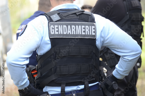 gendarme, intervention uniform of a french policeman photo