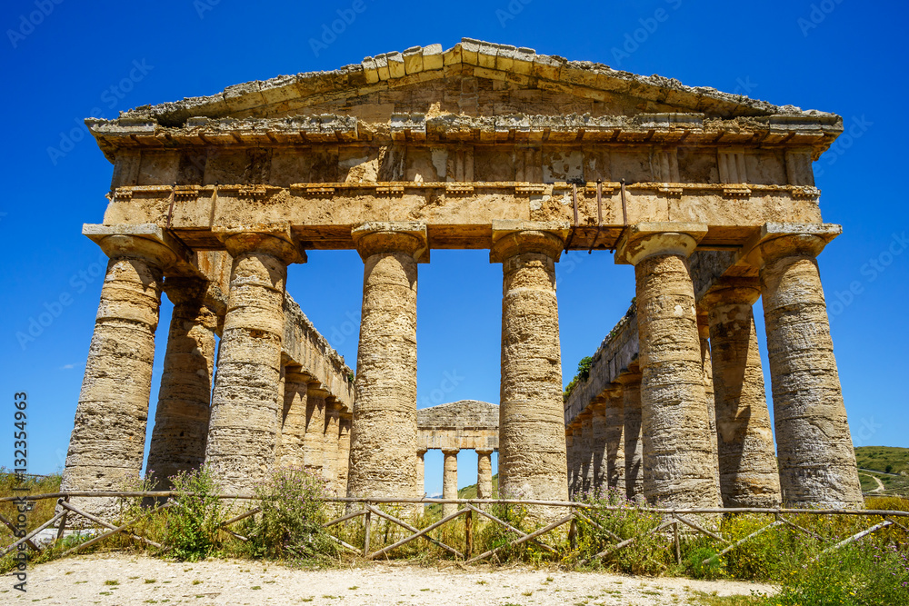 Old greek temple at Segesta, Sicily, Italy