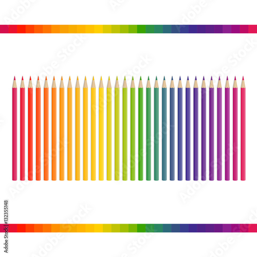 Pencil different colors vector.