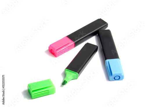 Marker highlighter pen isolated on white background
