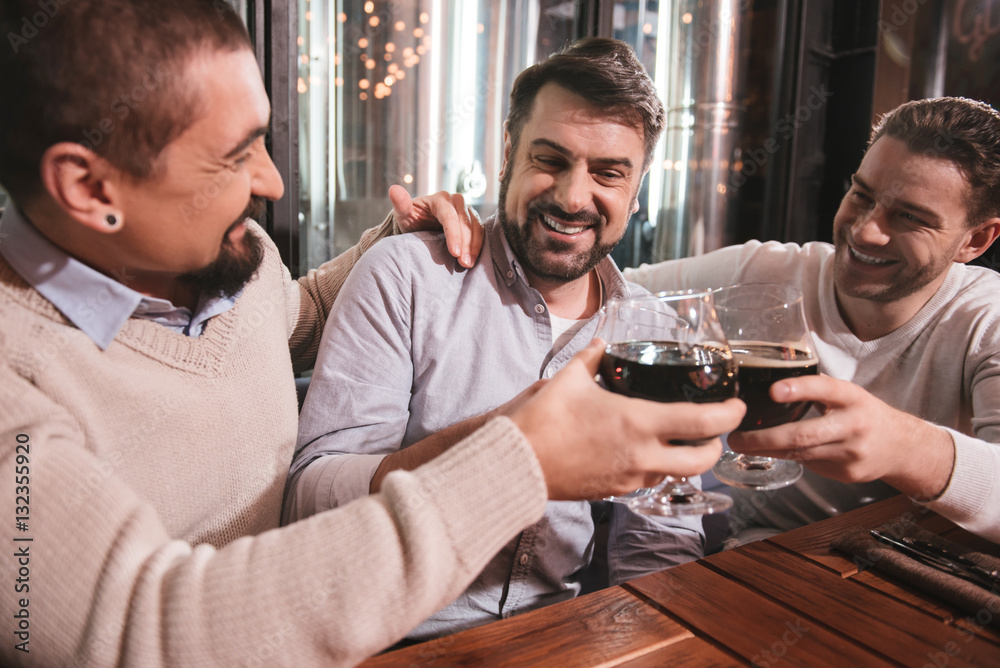 Fototapeta premium Positive joyful friend enjoying themselves