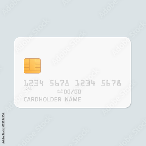 Credit card realistic mockup.