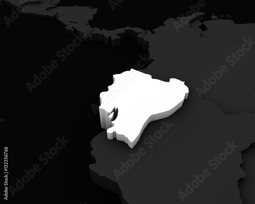 ecuador map 3D illustration