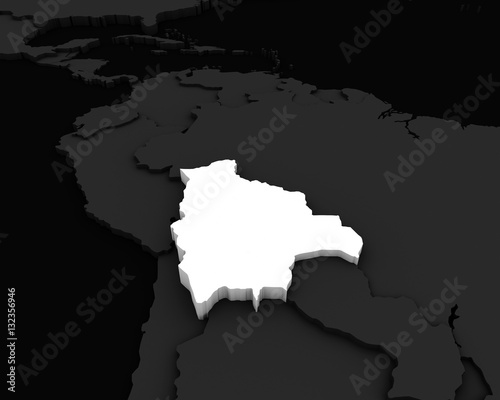 bolivia map 3D illustration