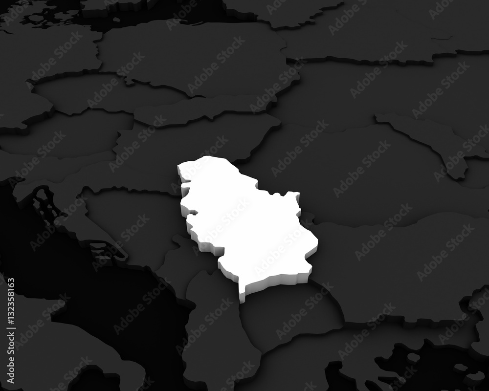 Obraz premium serbia map 3D illustration