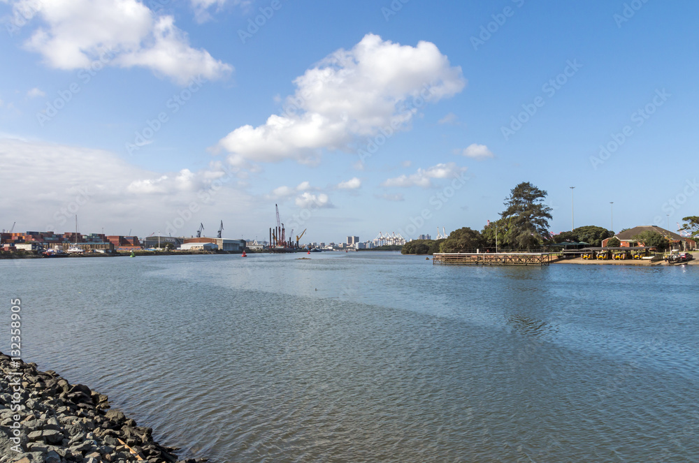 Ocean and Harbor and Blue Cloudy City Skyline Ocean and Harbor and Blue Cloudy City Skyline
