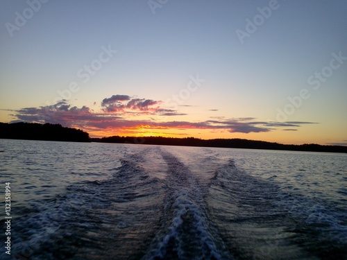 Sunset boating