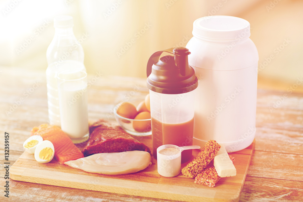 close up of natural protein food and additive close up of natural protein food and additive