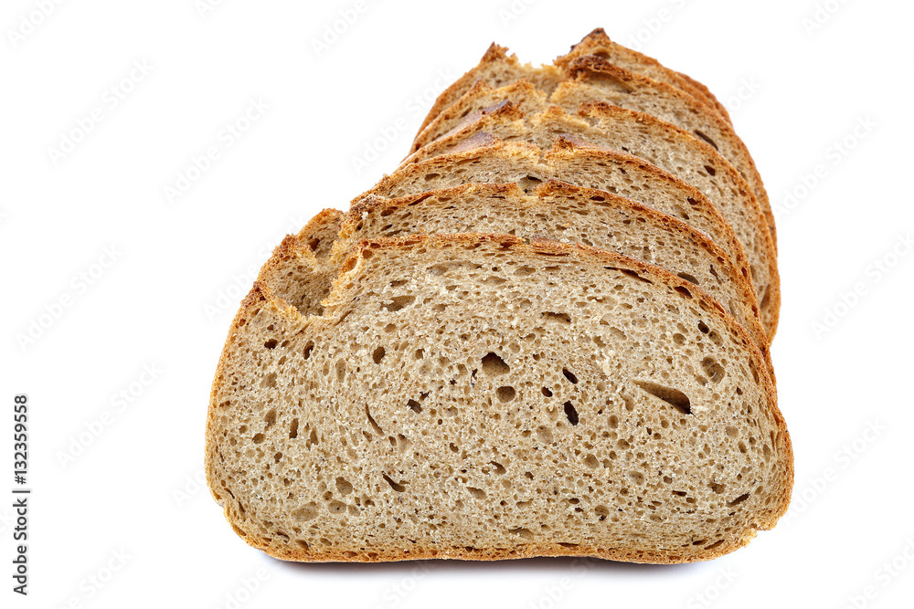 Loaf of sliced bread on white background. Loaf of sliced bread on white background.