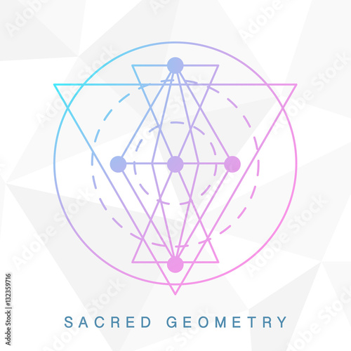 Sacred geometry sign. Linear Modern Art