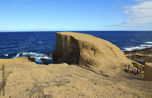 Rocky coastline of Tajao fishing village in the south of Tenerife,Canary Islands,Spain. photo