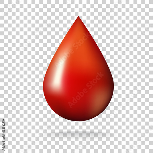 drop of blood on transparent background. vector