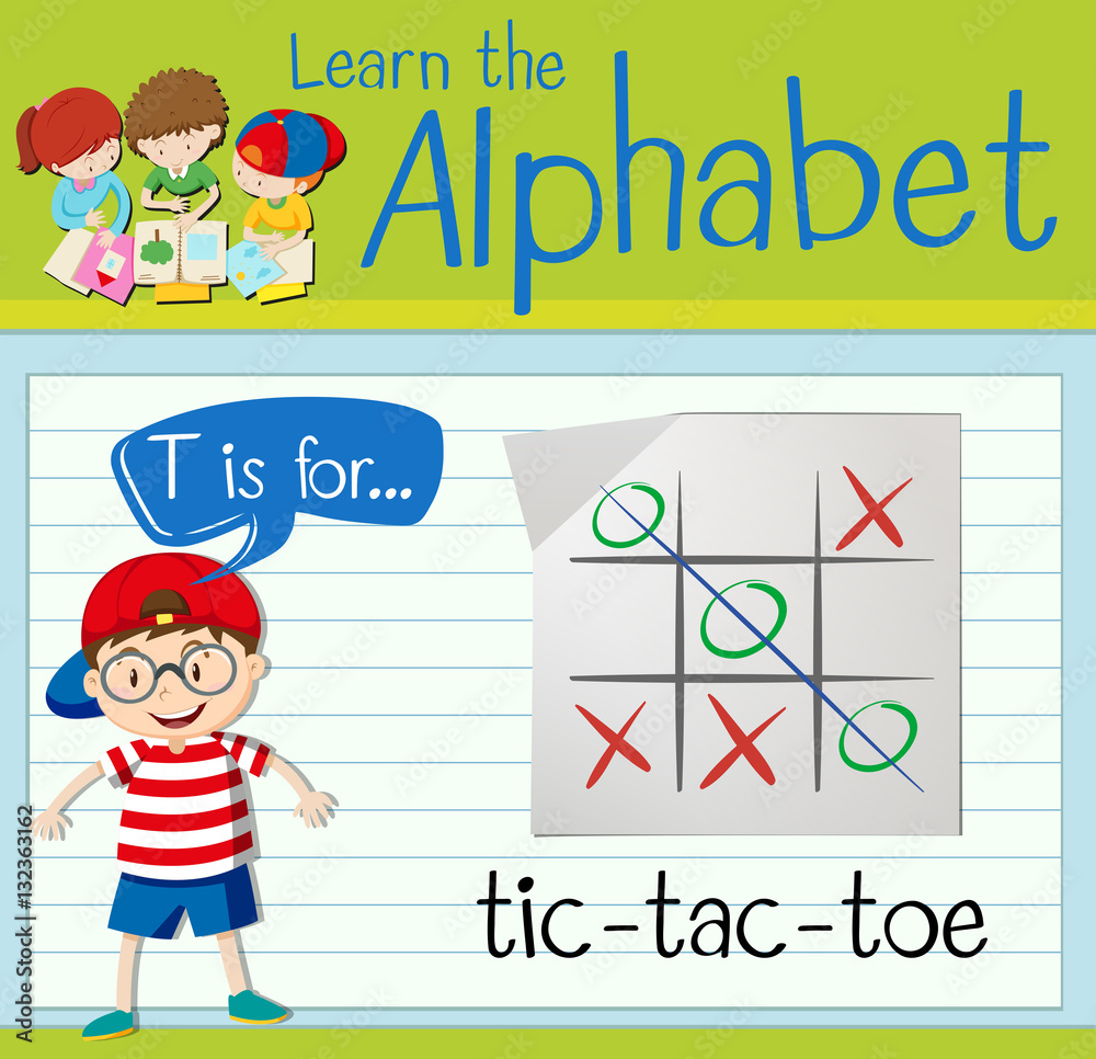 Flashcard letter T is for tic-tac-toe Flashcard letter T is for tic-tac-toe