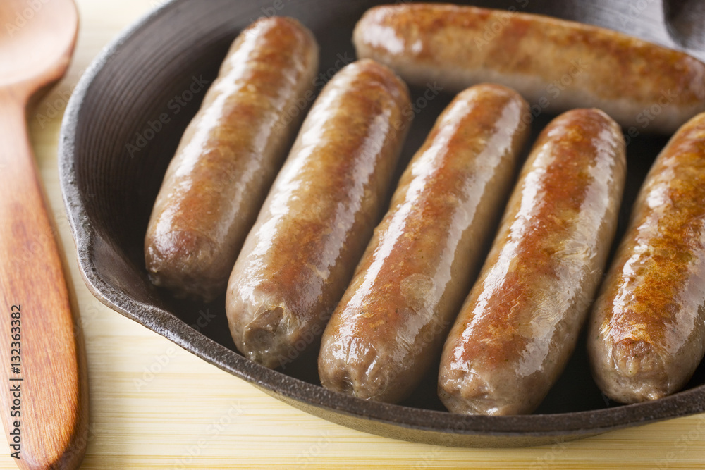 Sausages in an Iron Skillet