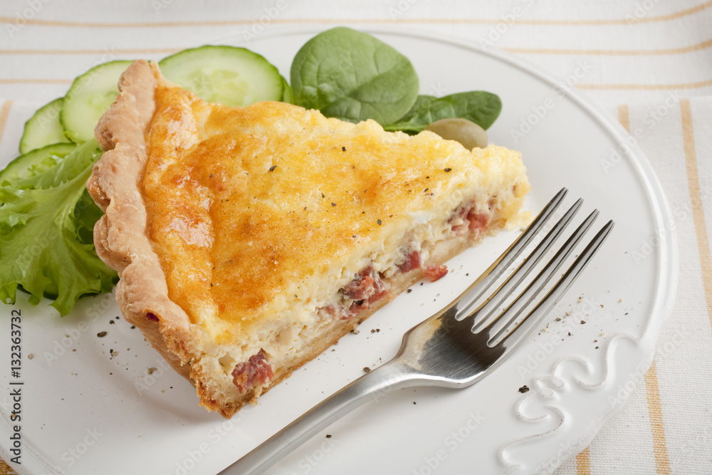 Slice of Bacon and Egg Pie