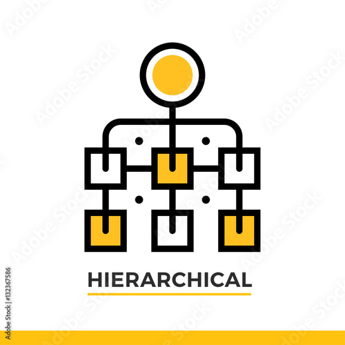 Linear hierarchical icon. Pictogram in outline style. Vector modern flat design element for mobile application and web design.