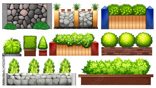 Different design of wall and fence