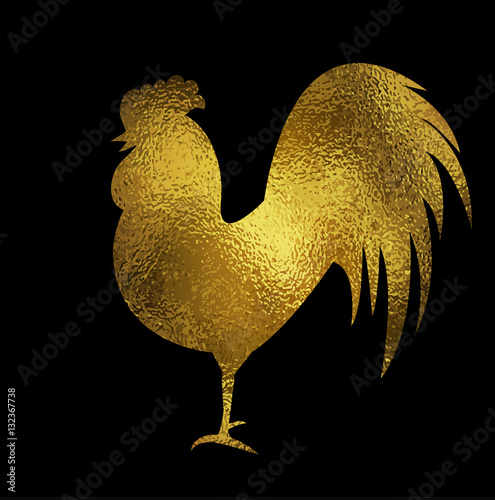 Rooster silhouette on white
